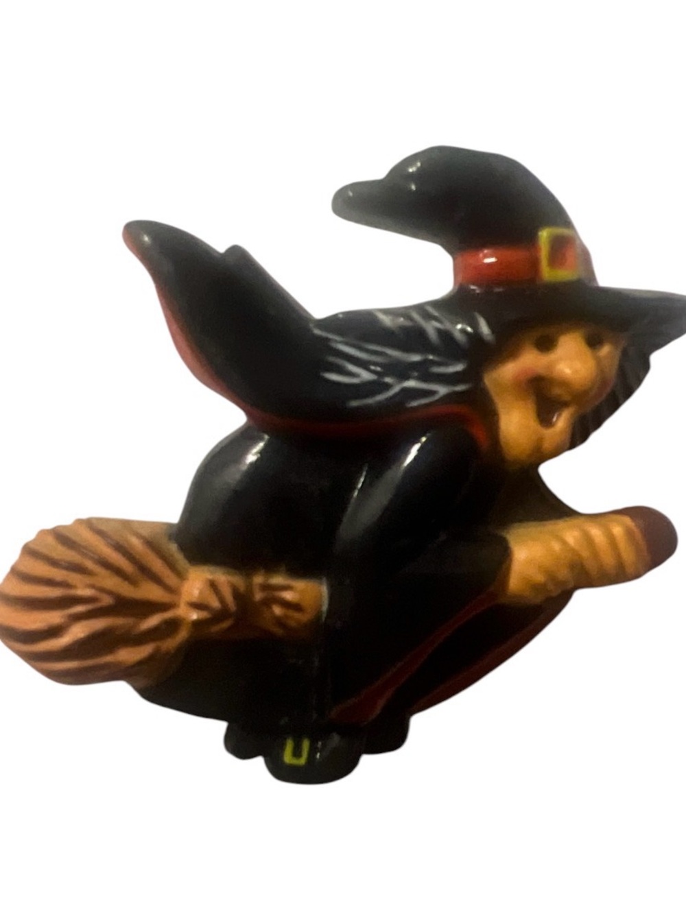 Hallmark Black and Orange Witch Brooch